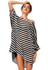 Sexy Oversized Black White Stripes Beach Cover-up Smock